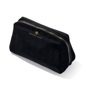 NEW KENDRA SCOTT Large Filigree Cosmetic Case - Black Elegant Black Toiletry Bag